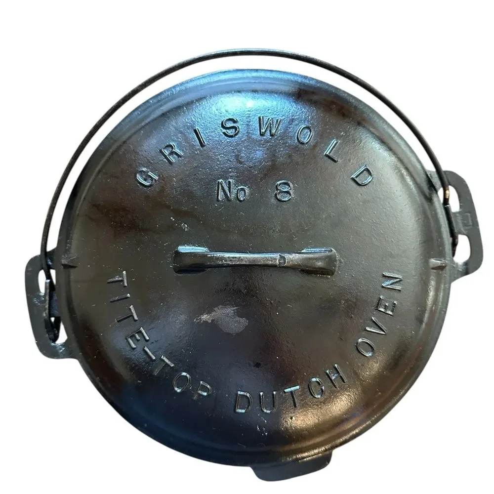 Vintage Griswold Erie No 8 Cast Iron Tite-Top Dutch Oven833 w/lid &Trivet 2551